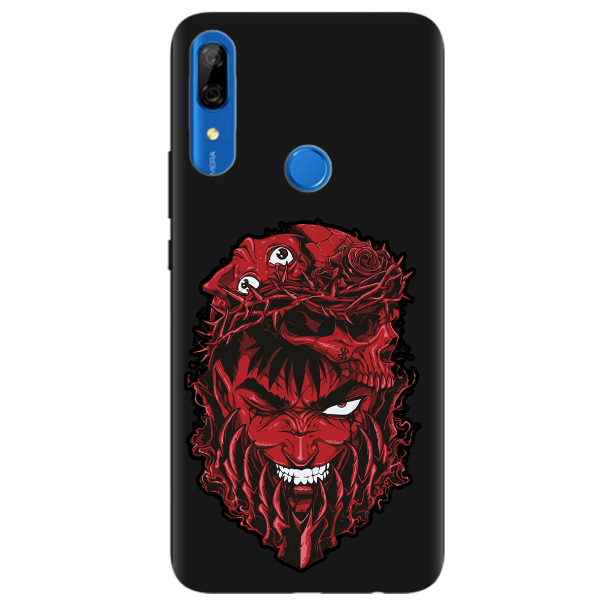 Чехол для Huawei P Smart Z черный матовый soft touch Red slip head - фото 1 - Чехлы для телефонов