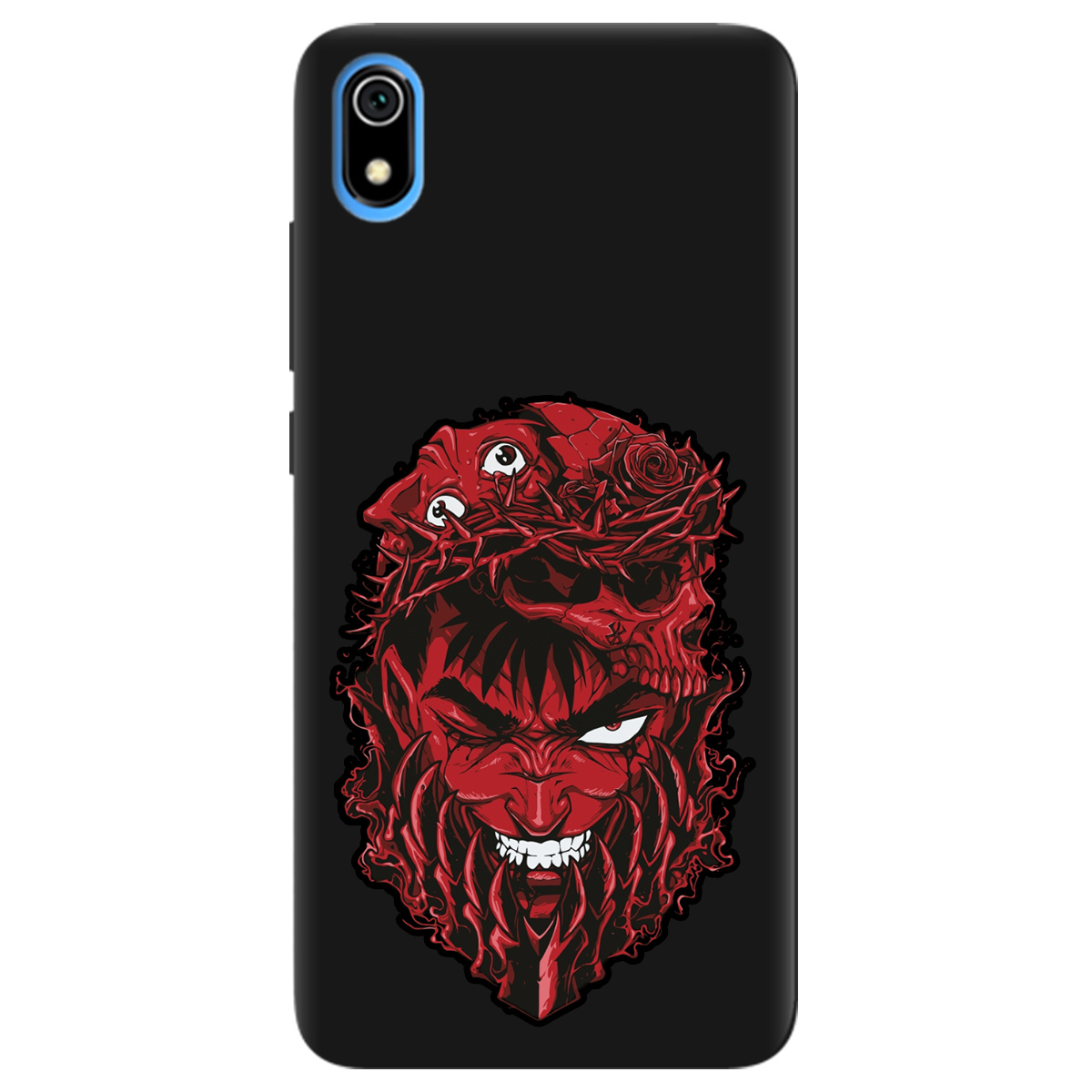 Чохол для Xiaomi Redmi 7A чорний матовий soft touch Red slip head - фото 1 - Чохли для телефонів