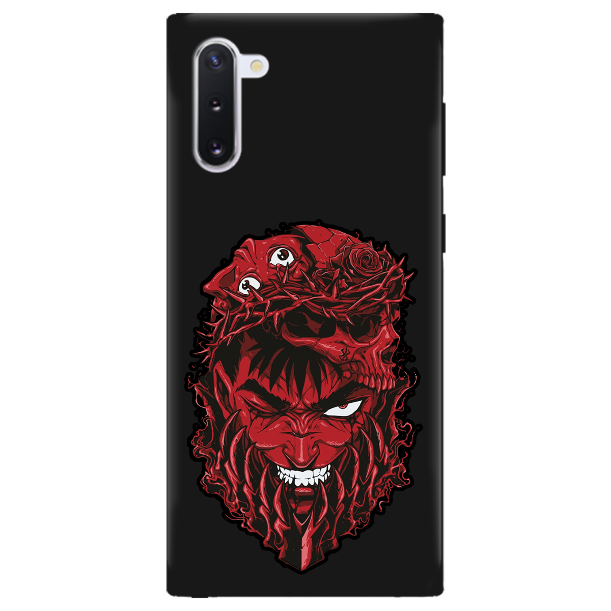 Чохол для Samsung Galaxy Note 10 чорний матовий soft touch Red slip head - фото 1 - Чохли для телефонів