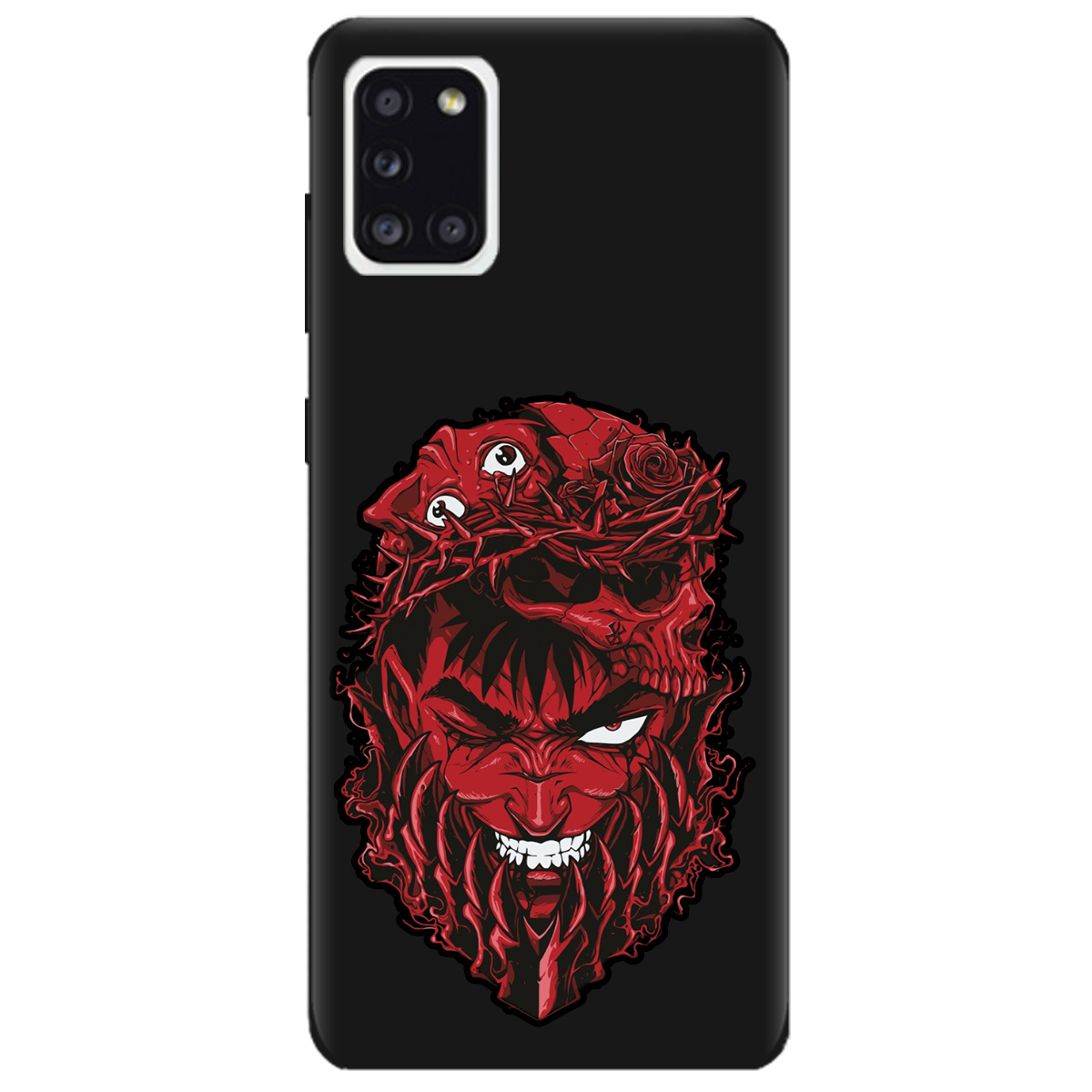 Чохол для Samsung Galaxy A31 чорний матовий soft touch Red slip head - фото 1 - Чохли для телефонів