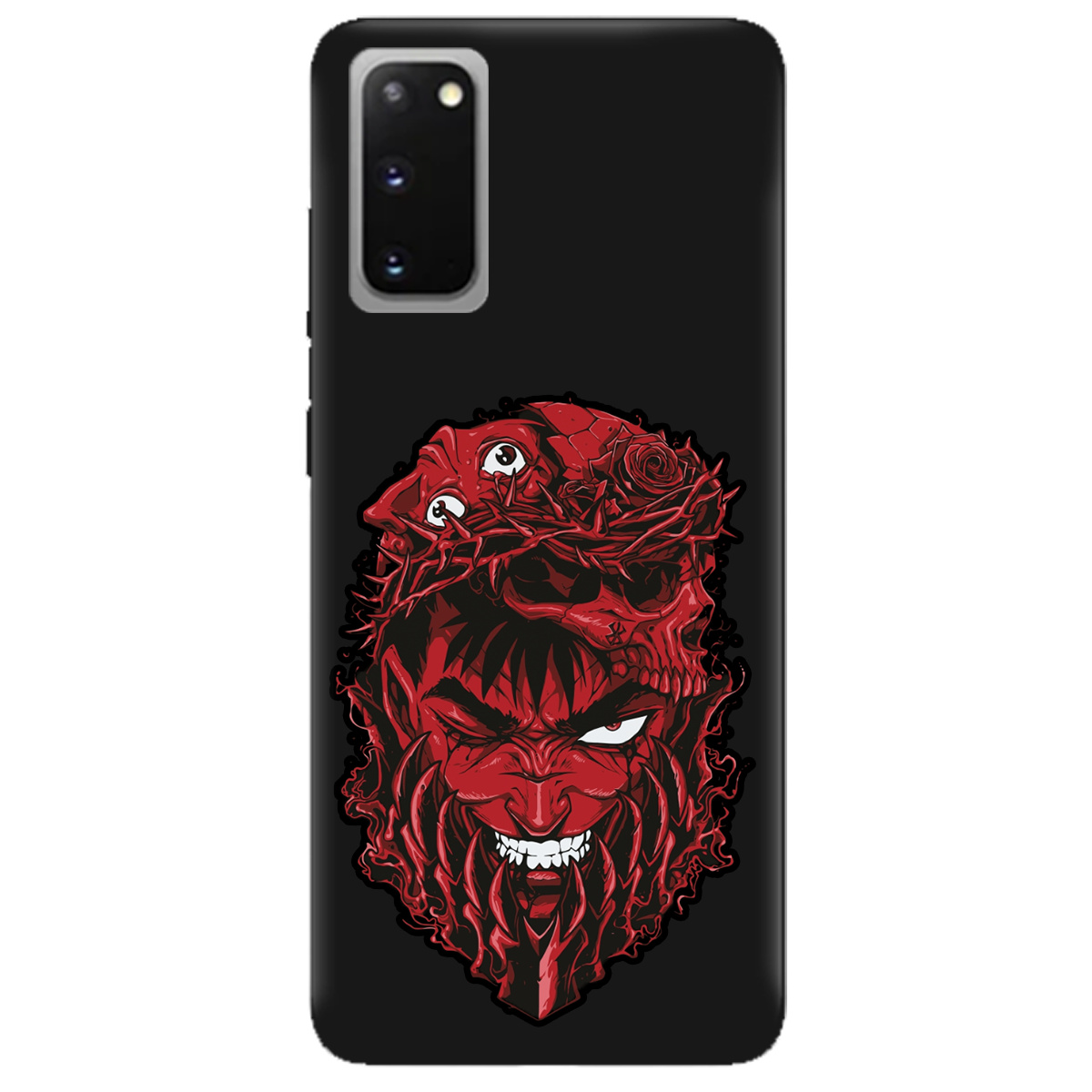 Чехол для Samsung Galaxy S20 черный матовый soft touch Red slip head - фото 1 Чехол для Samsung Galaxy S20 черный матовый soft touch Red slip head - фото 1 - Чехлы для телефонов