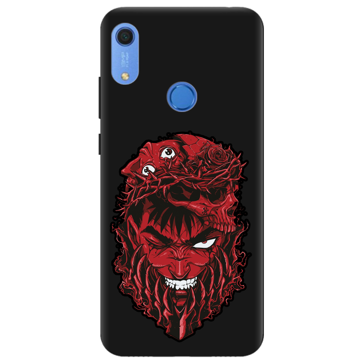 Чехол для Huawei Y6s черный матовый soft touch Red slip head - фото 1 Чехол для Huawei Y6s черный матовый soft touch Red slip head - фото 1 - Чехлы для телефонов