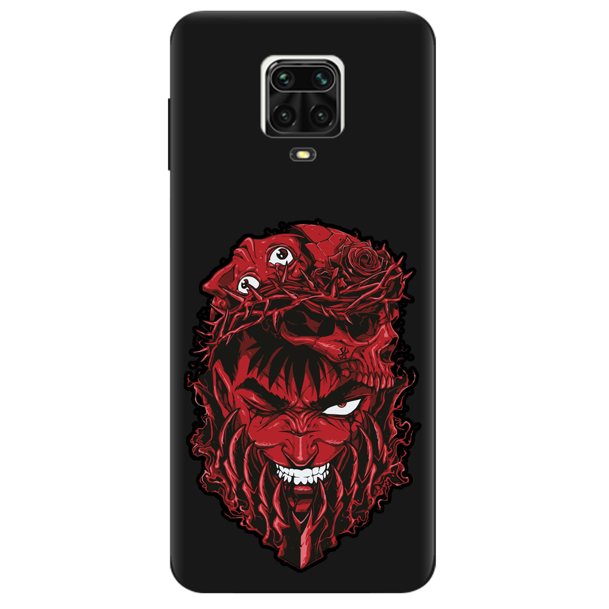 Чохол для Xiaomi Redmi Note 9s чорний матовий soft touch Red slip head - фото 1 - Чохли для телефонів