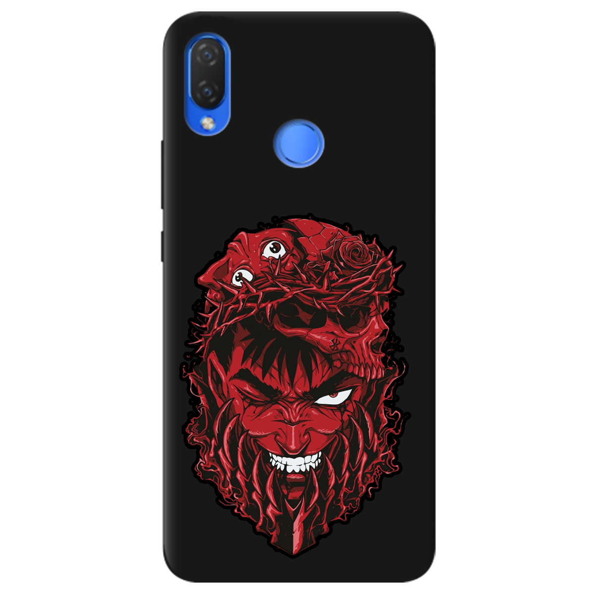 Чохол для Huawei P Smart Plus чорний матовий soft touch Red slip head - фото 1 - Чохли для телефонів