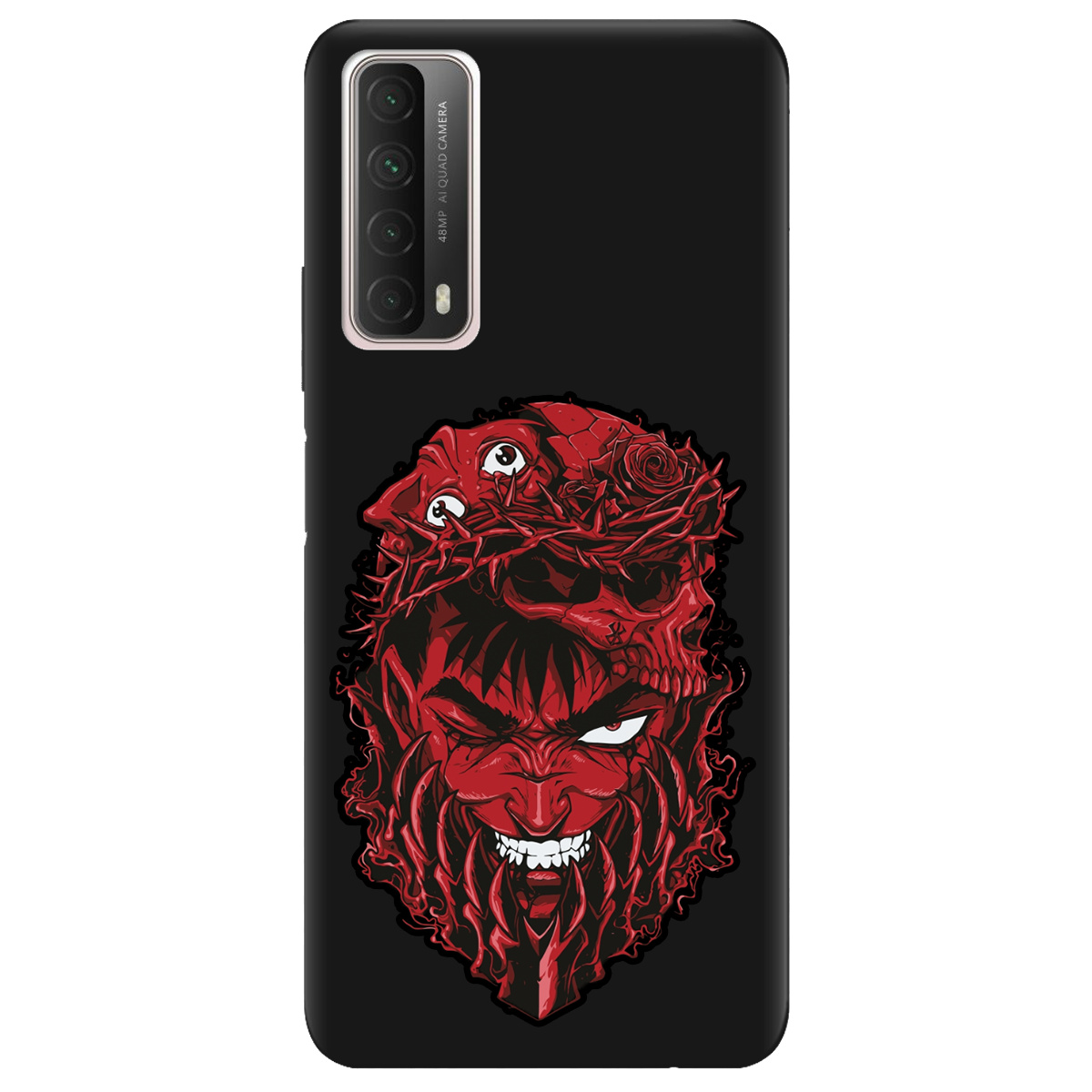 Чохол для Huawei P Smart 2021 чорний матовий soft touch Red slip head - фото 1 - Чохли для телефонів