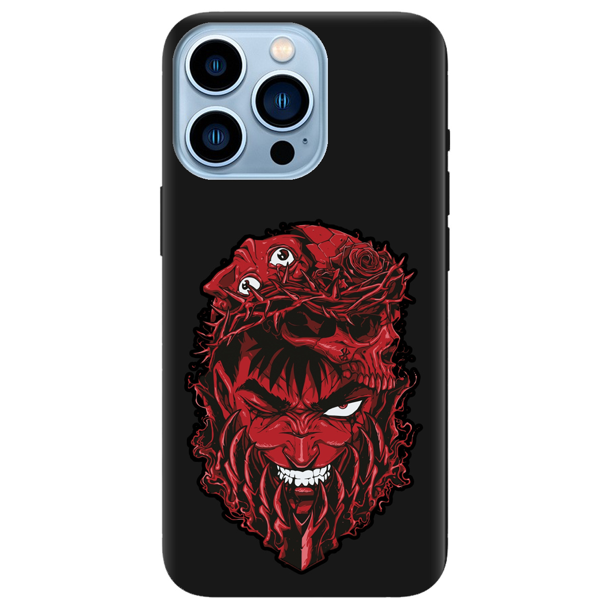 Чохол для Apple iPhone 13 Pro Max чорний матовий soft touch Red slip head - фото 1 Чохол для Apple iPhone 13 Pro Max чорний матовий soft touch Red slip head - фото 1 - Чохли для телефонів