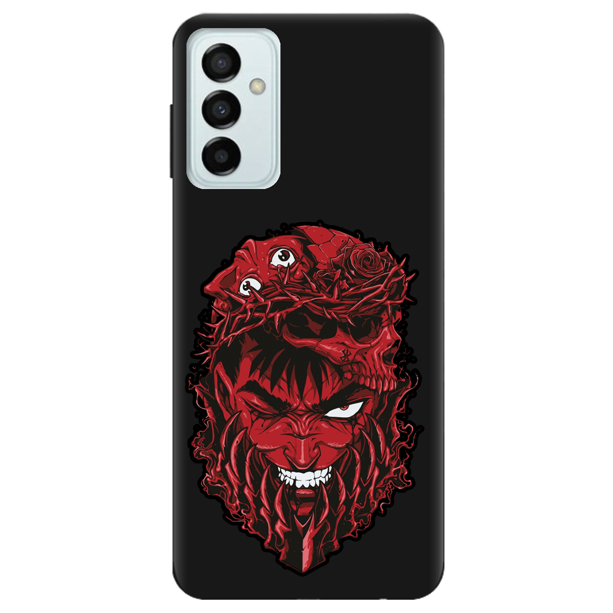 Чохол для Samsung Galaxy M23 5G чорний матовий soft touch Red slip head - фото 1 Чохол для Samsung Galaxy M23 5G чорний матовий soft touch Red slip head - фото 1 - Чохли для телефонів