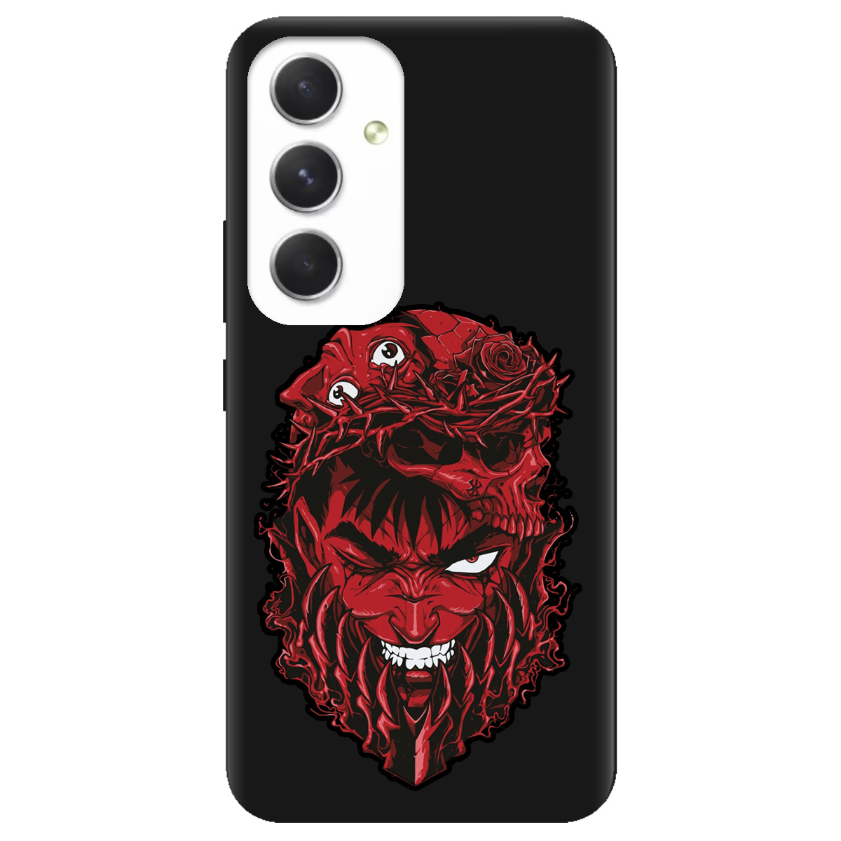 Чехол для Samsung Galaxy A54 черный матовый soft touch Red slip head - фото 1 - Чехлы для телефонов