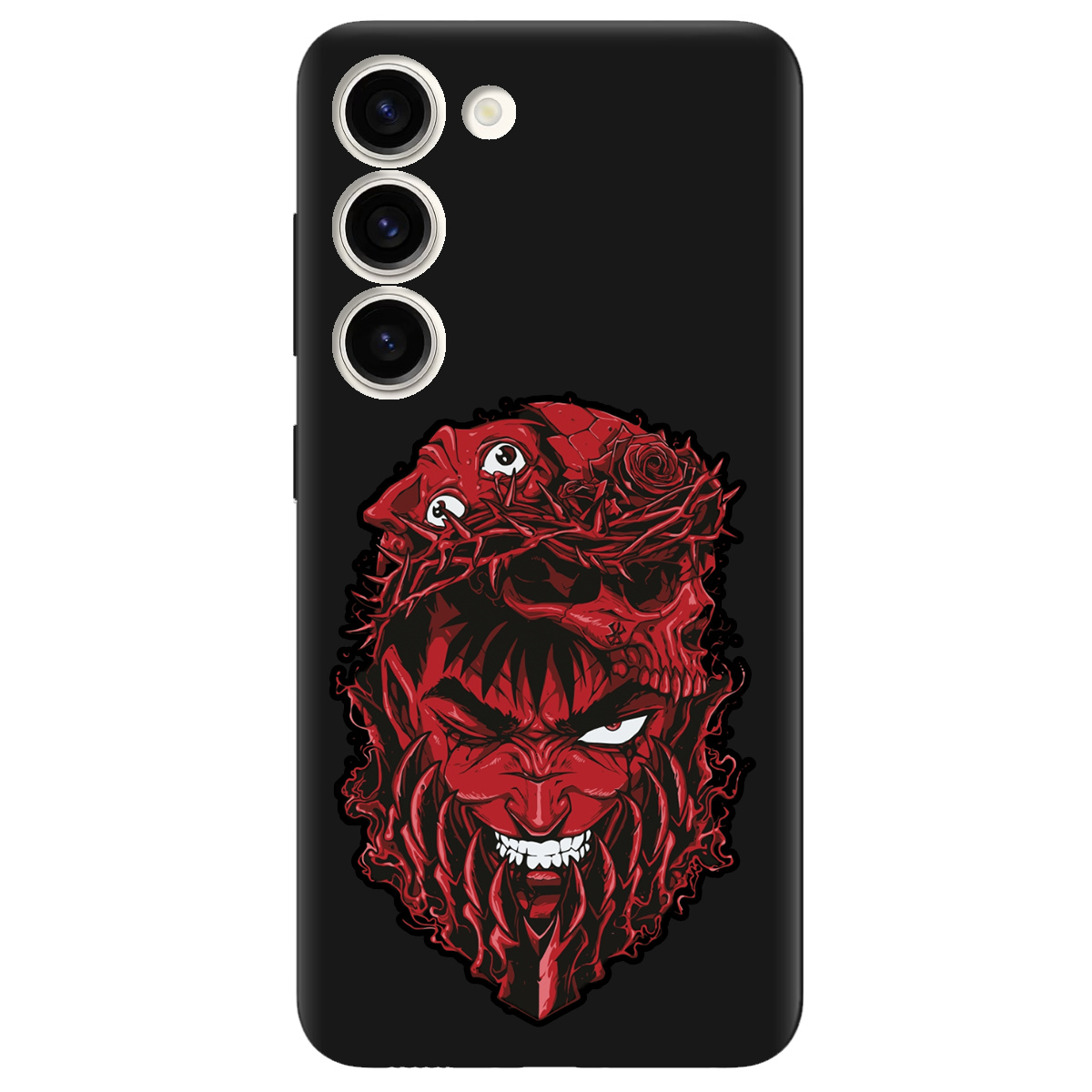 Чохол для Samsung Galaxy S23 Plus чорний матовий soft touch Red slip head - фото 1 Чохол для Samsung Galaxy S23 Plus чорний матовий soft touch Red slip head - фото 1 - Чохли для телефонів