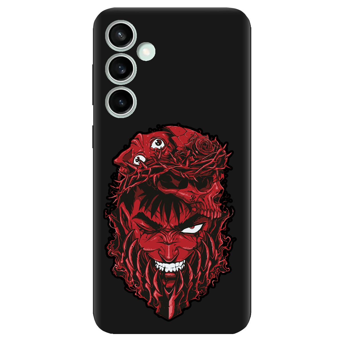 Чехол для Samsung Galaxy S23 FE черный матовый soft touch Red slip head - фото 1 - Чехлы для телефонов