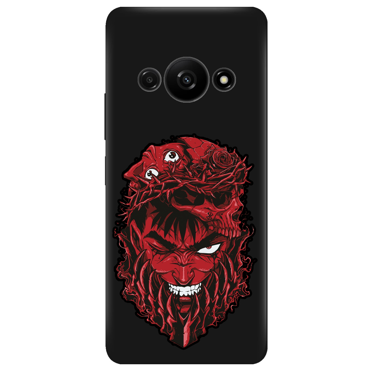 Чехол для Xiaomi Redmi A3 черный матовый soft touch Red slip head - фото 1 Чехол для Xiaomi Redmi A3 черный матовый soft touch Red slip head - фото 1 - Чехлы для телефонов