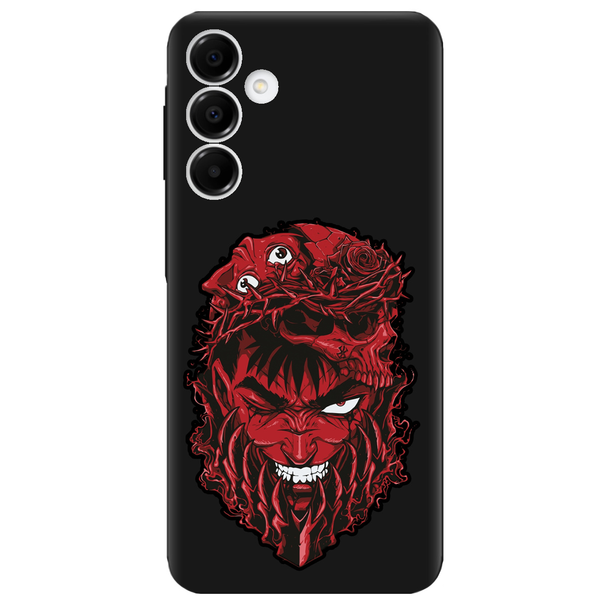 Чехол для Samsung Galaxy A16 черный матовый soft touch Red slip head - фото 1 - Чехлы для телефонов