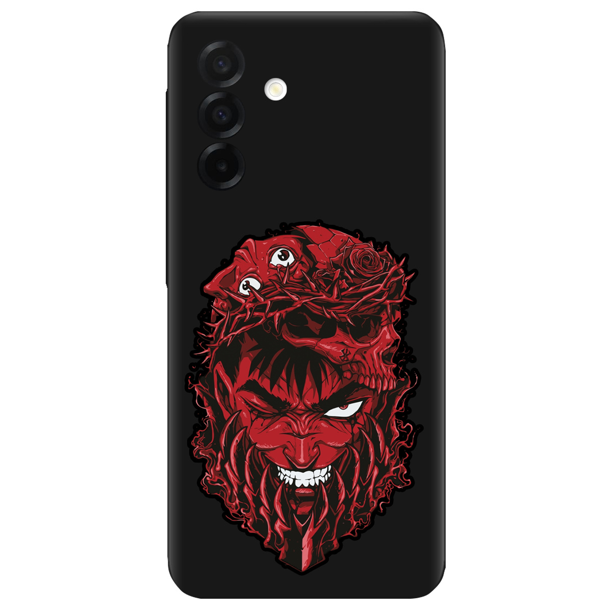 Чохол для Samsung Galaxy A26 5G чорний матовий soft touch Red slip head - фото 1 - Чохли для телефонів