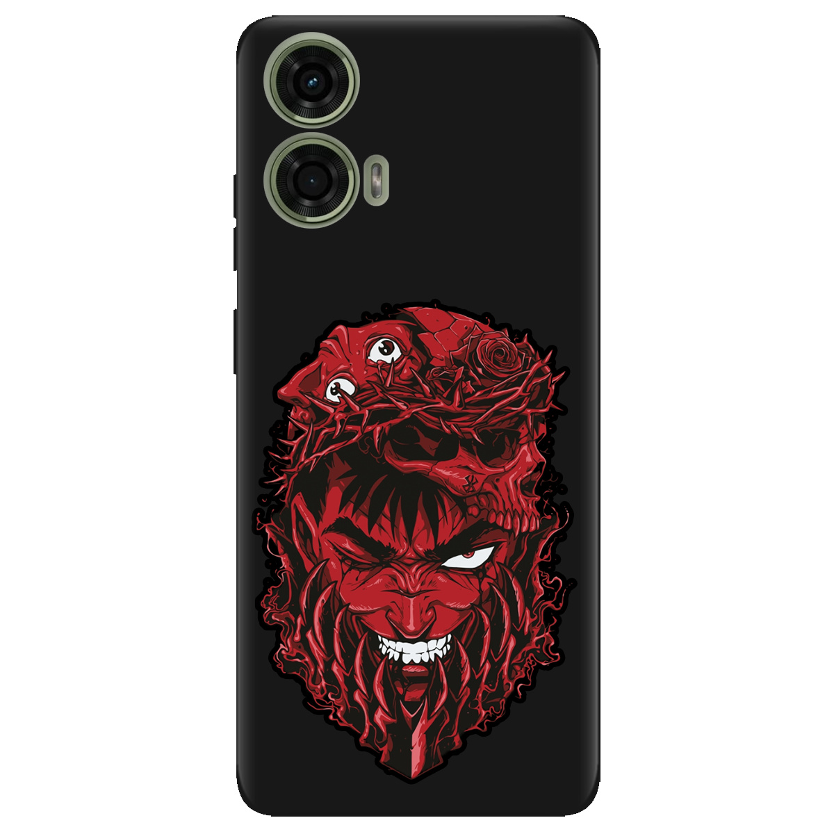 Чохол для Motorola G24 / G04 / E14 чорний матовий soft touch Red slip head - фото 1 - Чохли для телефонів