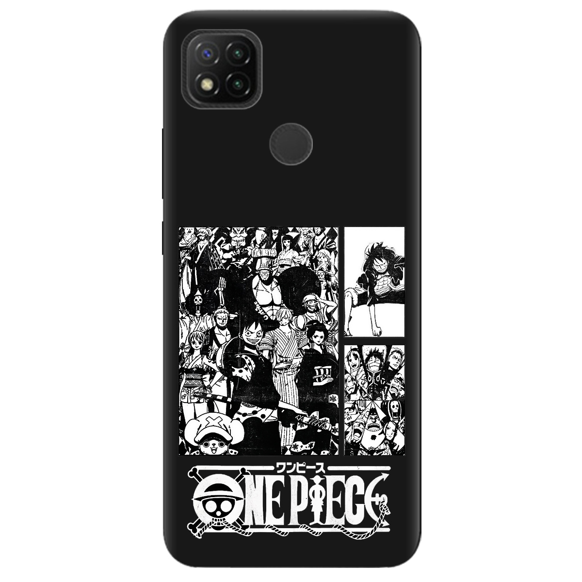 Чехол для Xiaomi Redmi 9C черный матовый soft touch Panels - фото 1 - Чехлы для телефонов