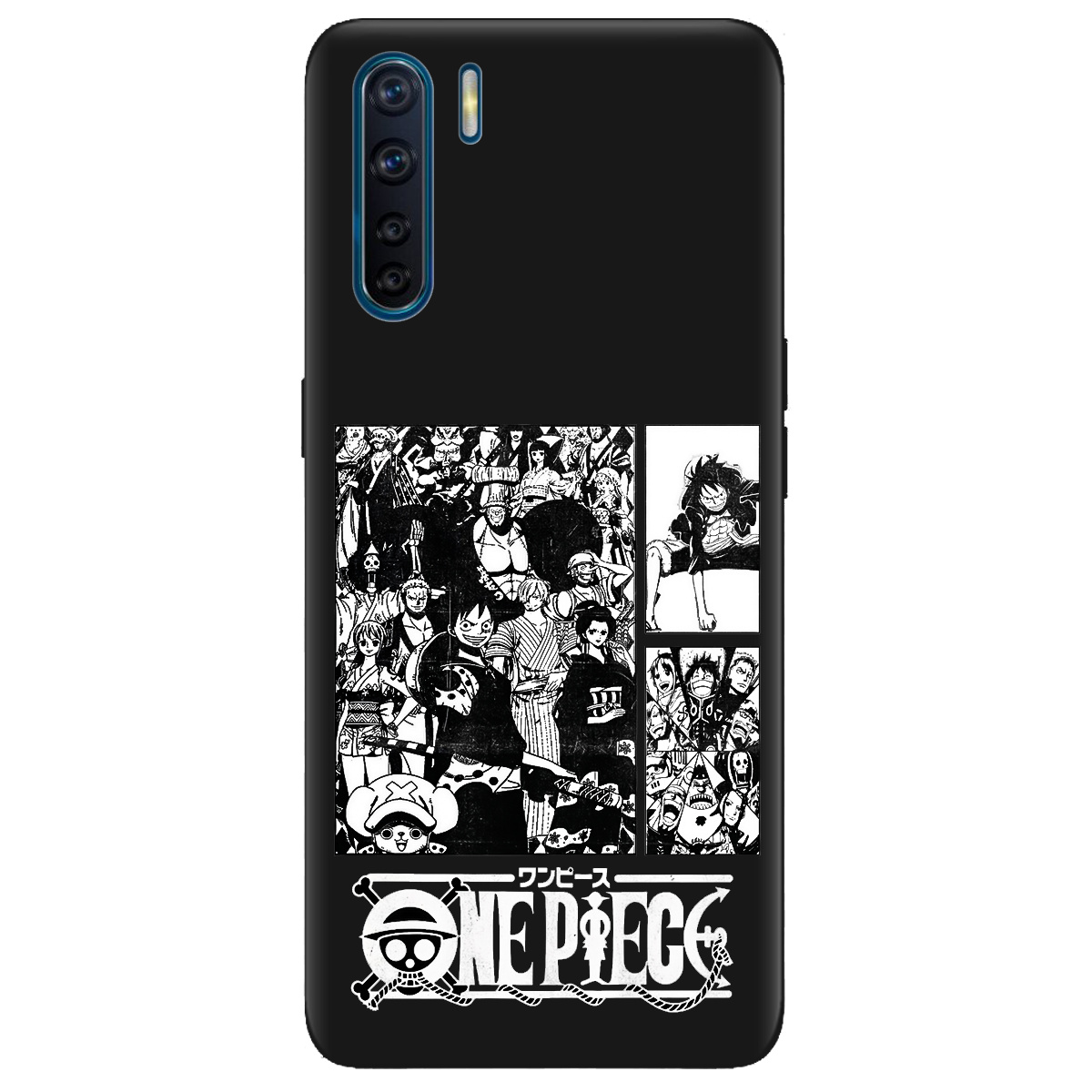 Чехол для Oppo Reno 3 черный матовый soft touch Panels - фото 1 - Чехлы для телефонов