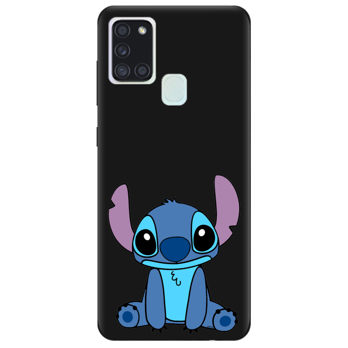 Чохол для Samsung Galaxy A21s чорний матовий soft touch Стіч - фото 1 - Чохли для телефонів