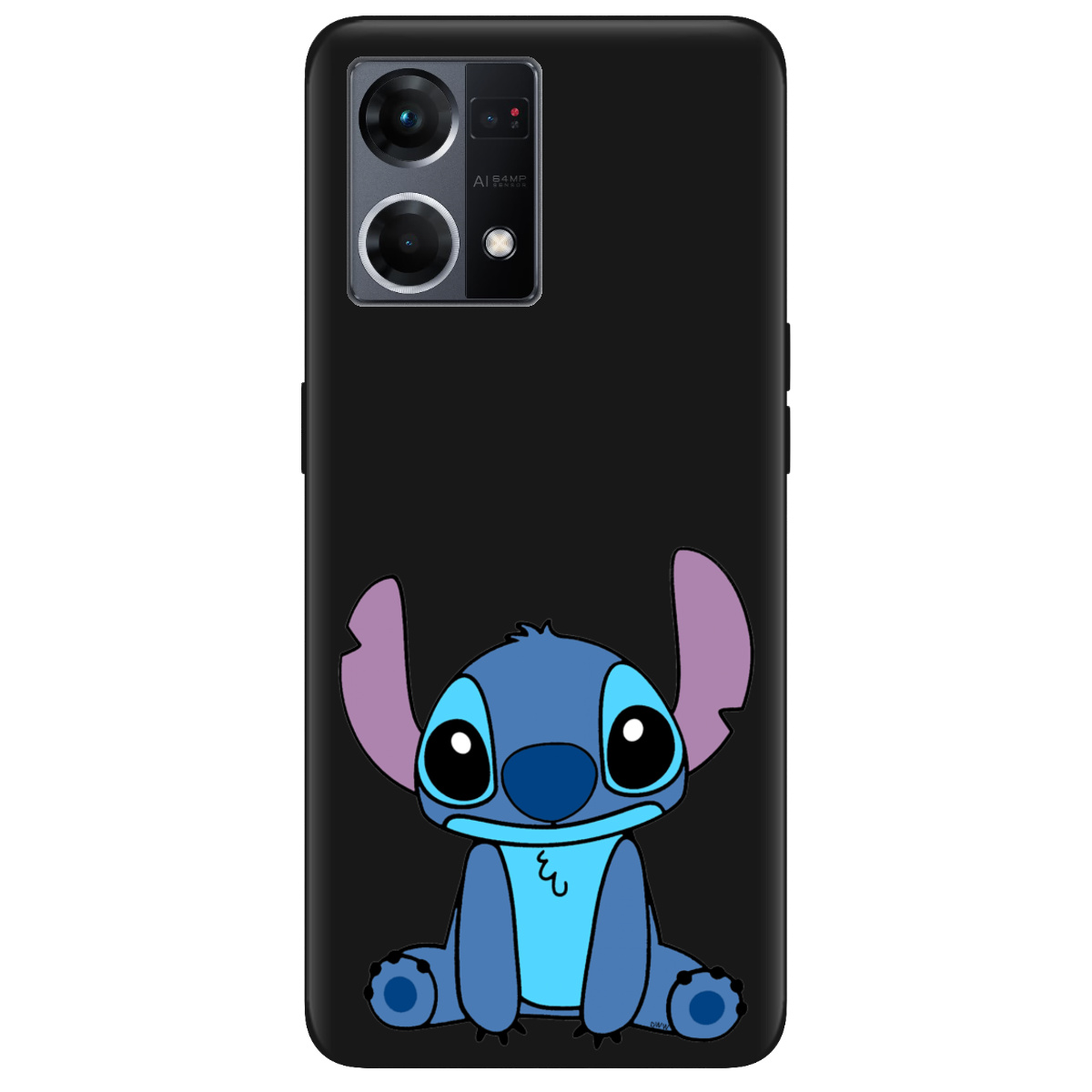 Чехол для Oppo Reno  7 4G черный матовый soft touch Стіч - фото 1 - Чехлы для телефонов