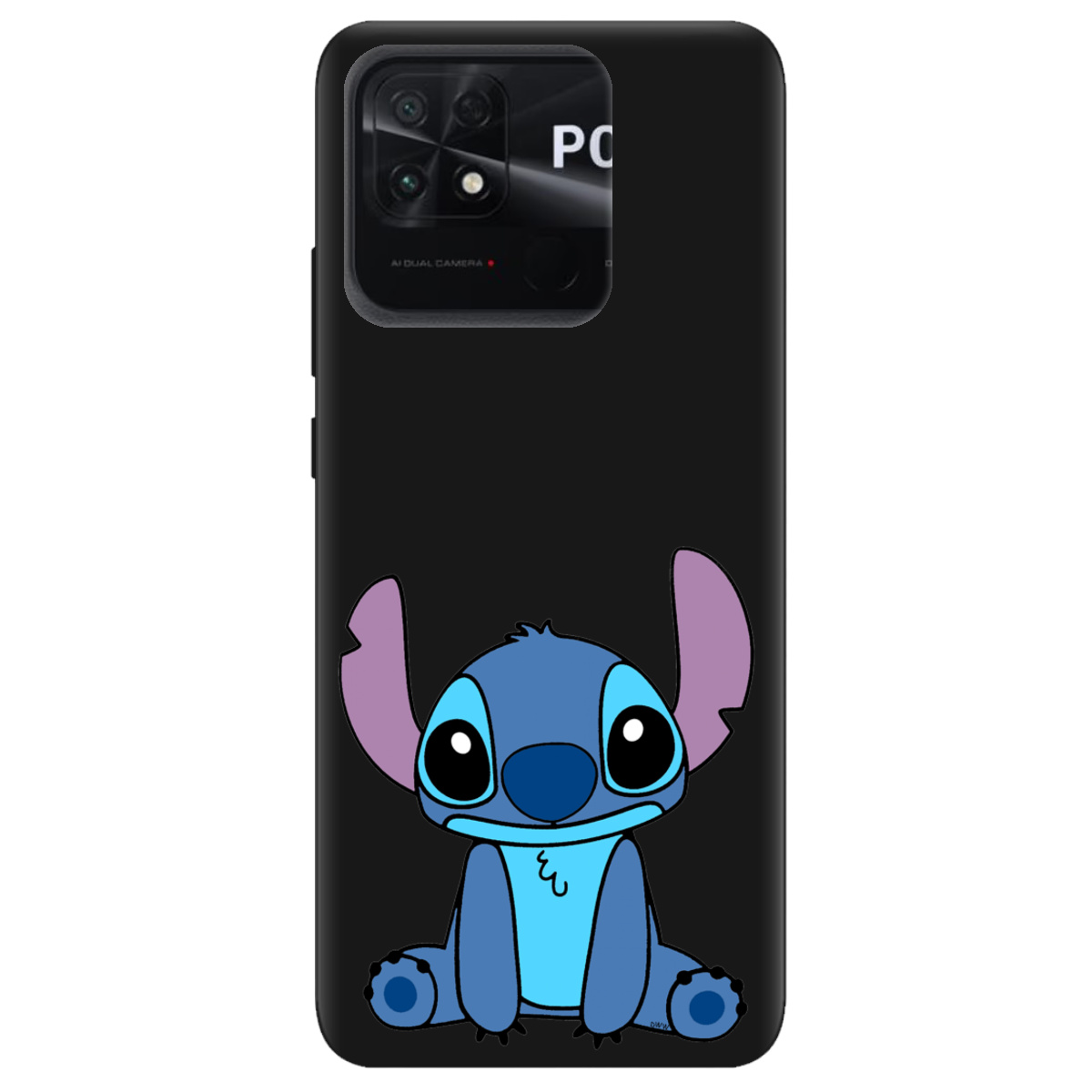 Чехол для Xiaomi Poco C40 черный матовый soft touch Стіч - фото 1 - Чехлы для телефонов