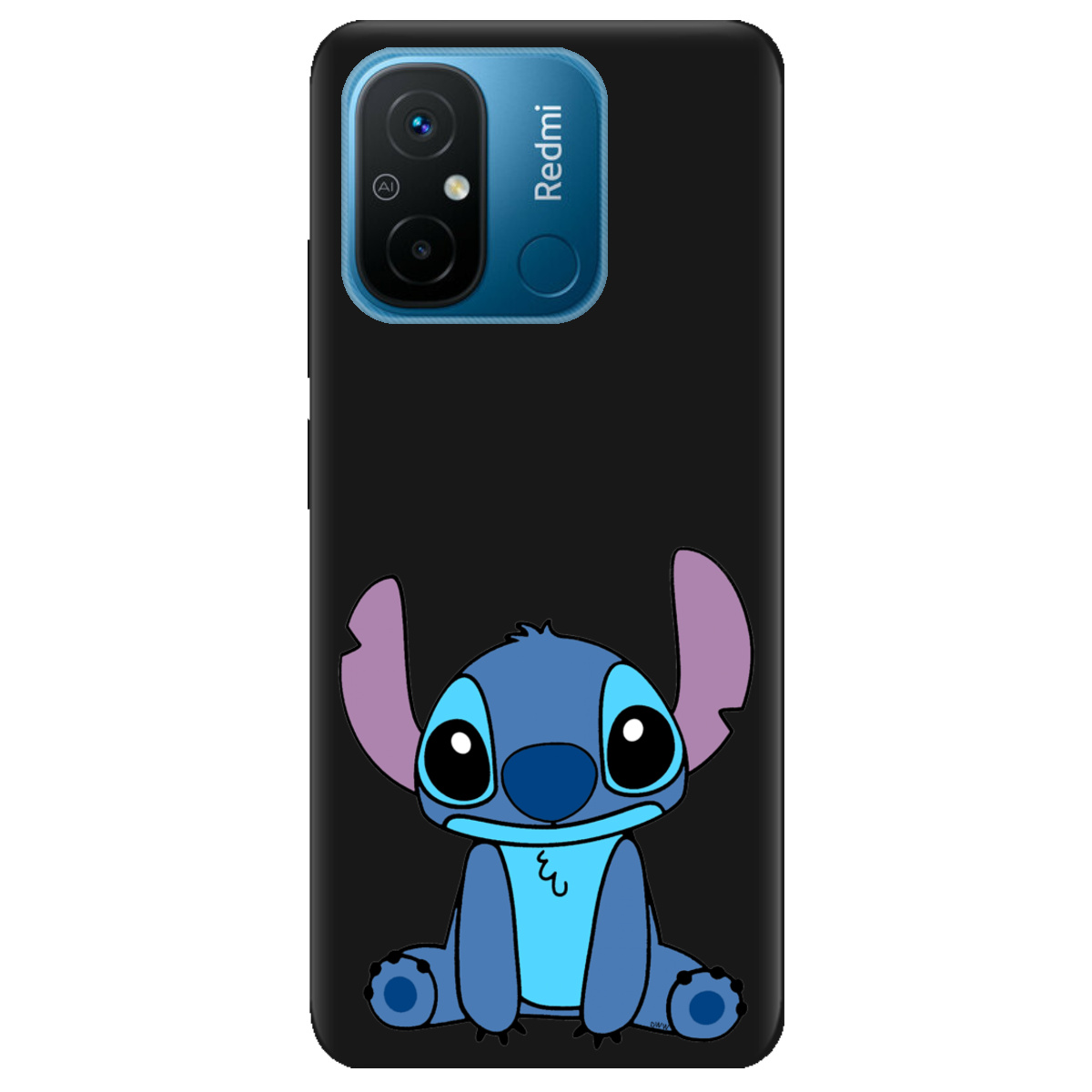 Чехол для Xiaomi Redmi 12C черный матовый soft touch Стіч - фото 1 - Чехлы для телефонов