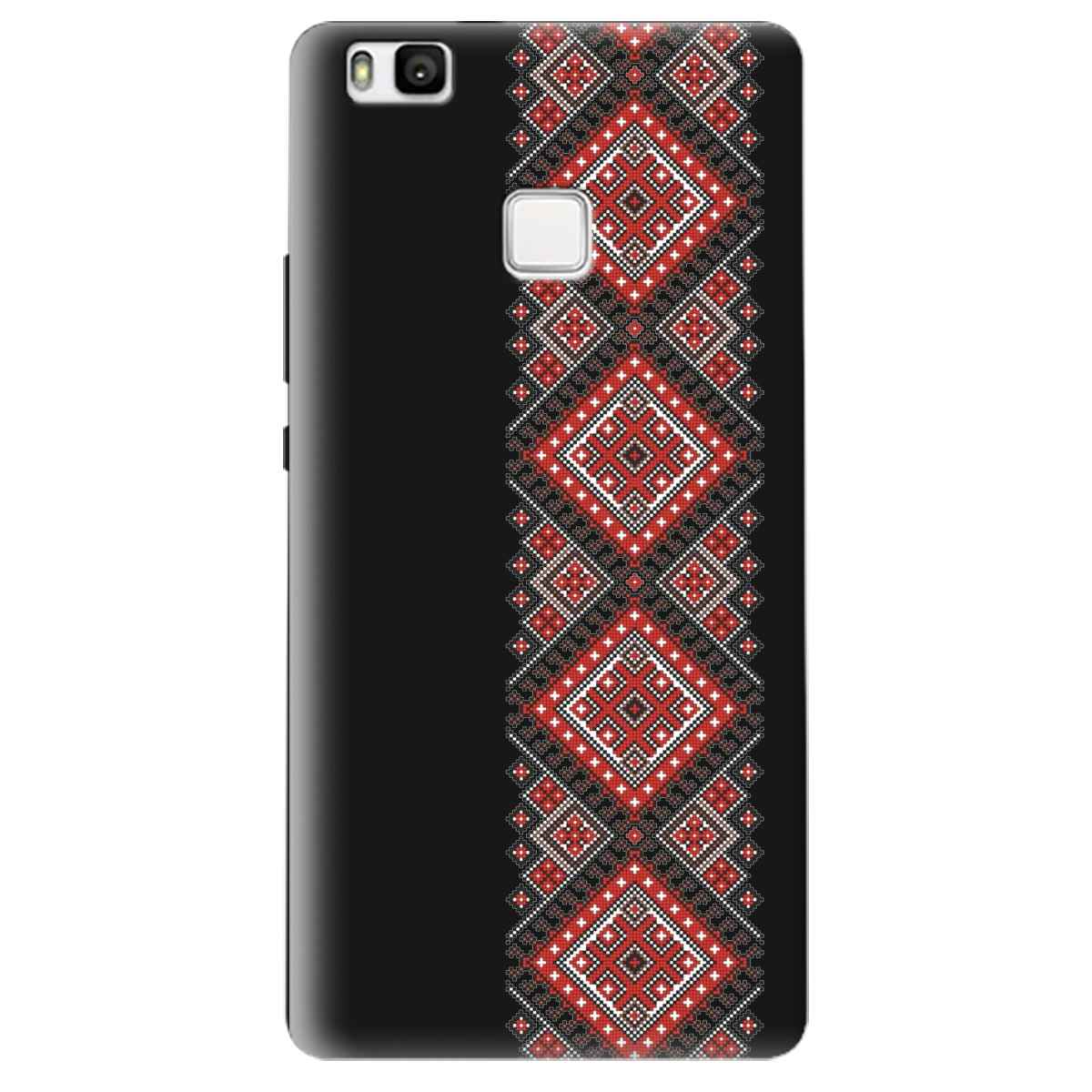 Чехол для Huawei P9 Lite черный матовый soft touch Вишиванка - фото 1 - Чехлы для телефонов