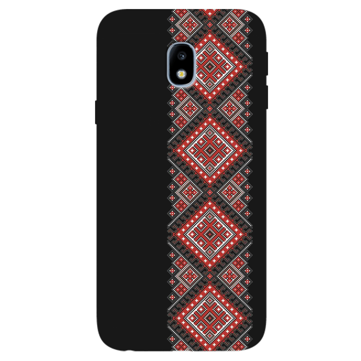 Чохол для Samsung Galaxy J3 2017 чорний матовий soft touch Вишиванка - фото 1 - Чохли для телефонів