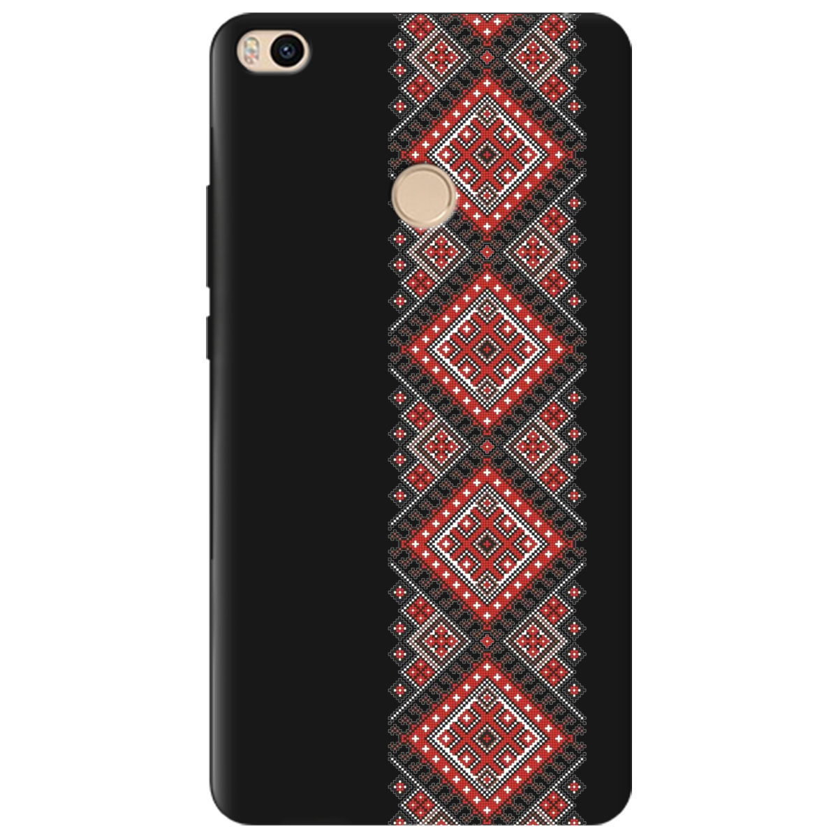 Чохол для Xiaomi Mi Max 2 чорний матовий soft touch Вишиванка - фото 1 - Чохли для телефонів