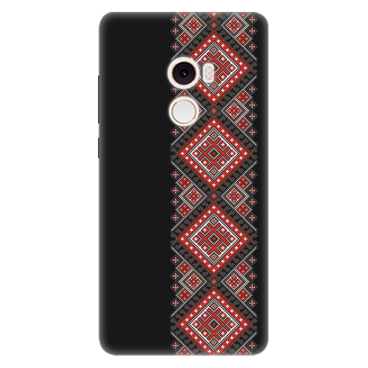 Чехол для Xiaomi Mi Mix 2 черный матовый soft touch Вишиванка - фото 1 - Чехлы для телефонов