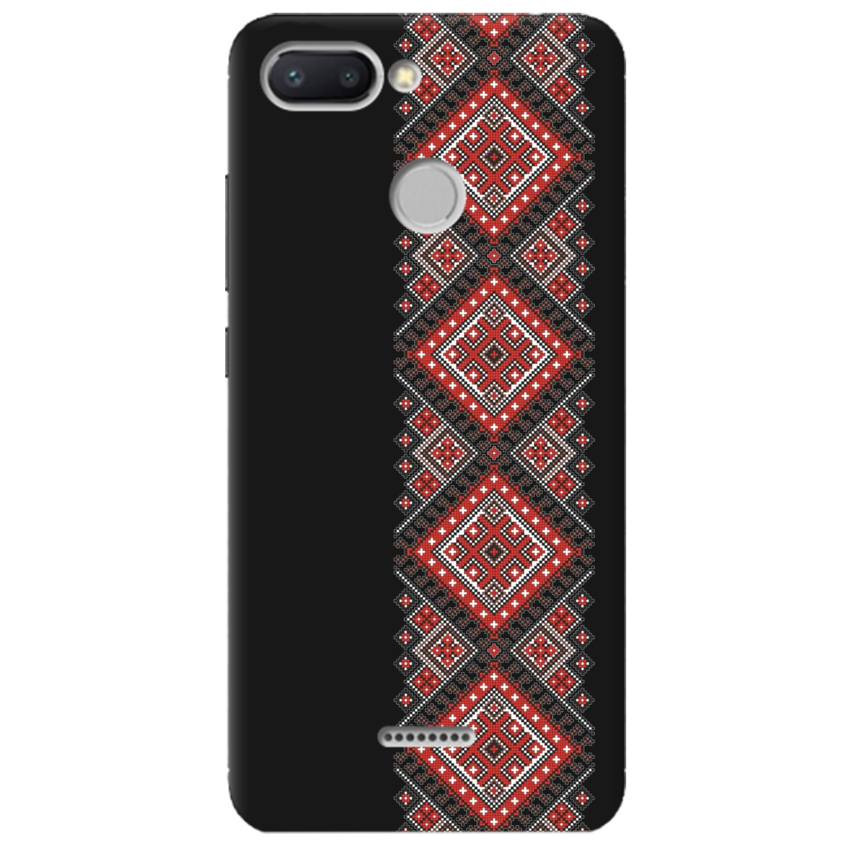 Чохол для Xiaomi Redmi 6 чорний матовий soft touch Вишиванка - фото 1 - Чохли для телефонів