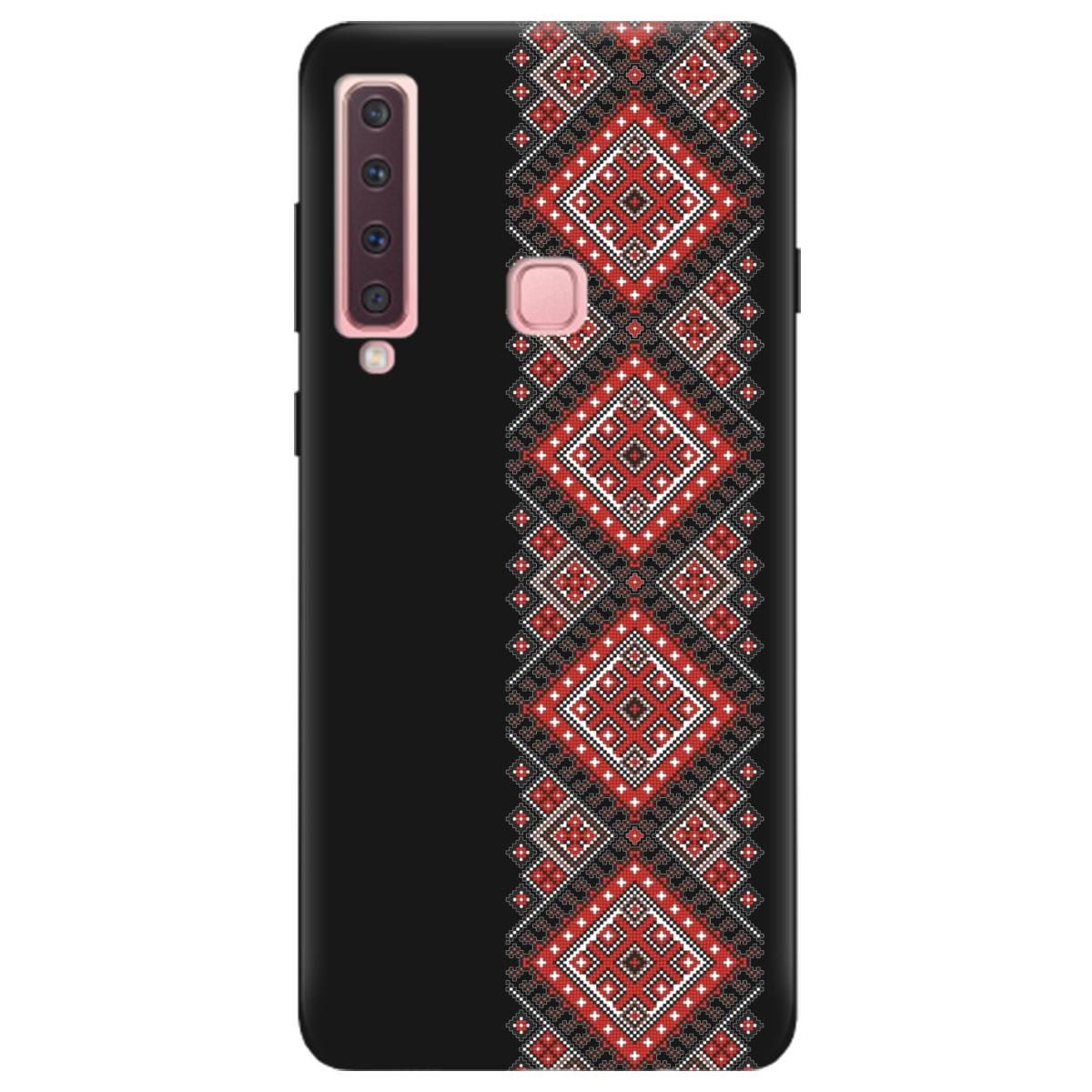 Чехол для Samsung Galaxy A9 2018 черный матовый soft touch Вишиванка - фото 1 - Чехлы для телефонов