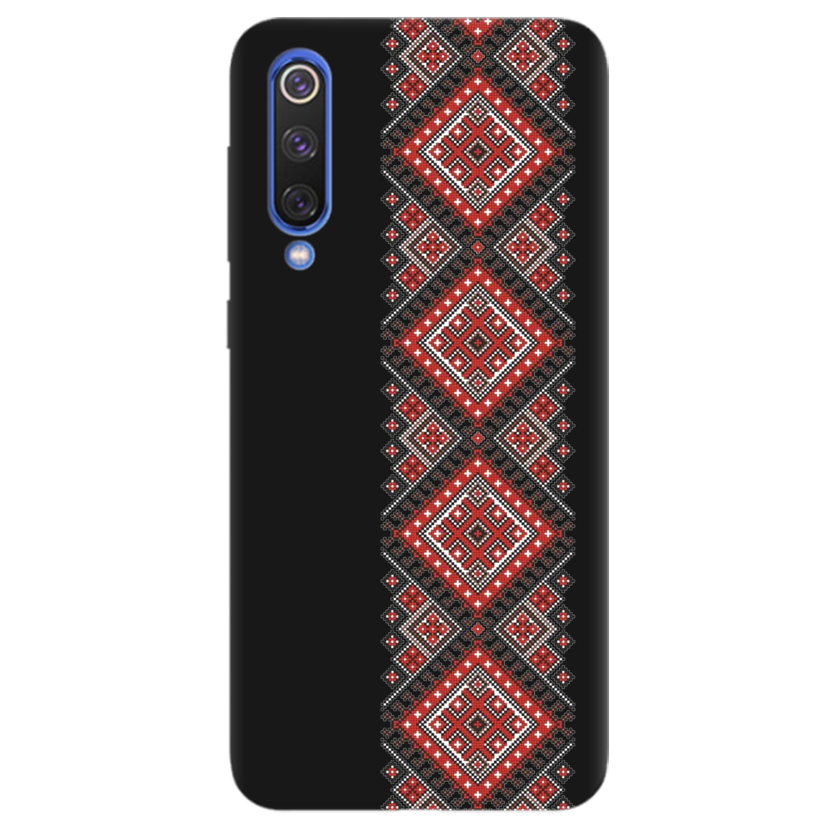 Чохол для Xiaomi Mi 9 чорний матовий soft touch Вишиванка - фото 1 - Чохли для телефонів