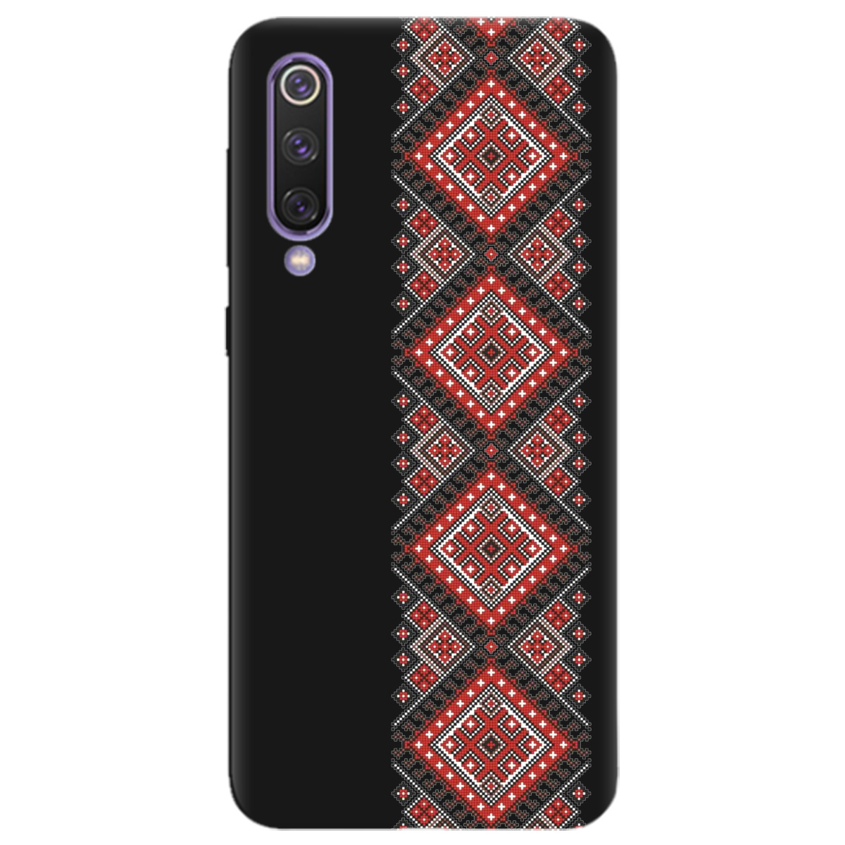 Чехол для Xiaomi Mi 9 SE черный матовый soft touch Вишиванка - фото 1 - Чехлы для телефонов