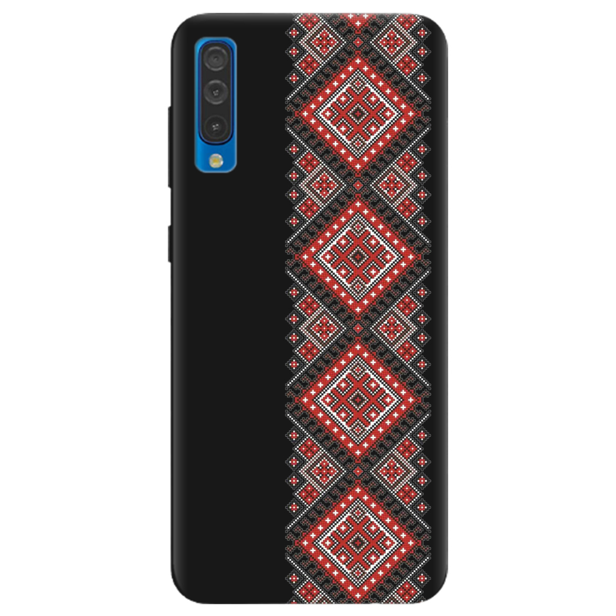 Чехол для Samsung Galaxy A50 черный матовый soft touch Вишиванка - фото 1 Чехол для Samsung Galaxy A50 черный матовый soft touch Вишиванка - фото 1 - Чехлы для телефонов