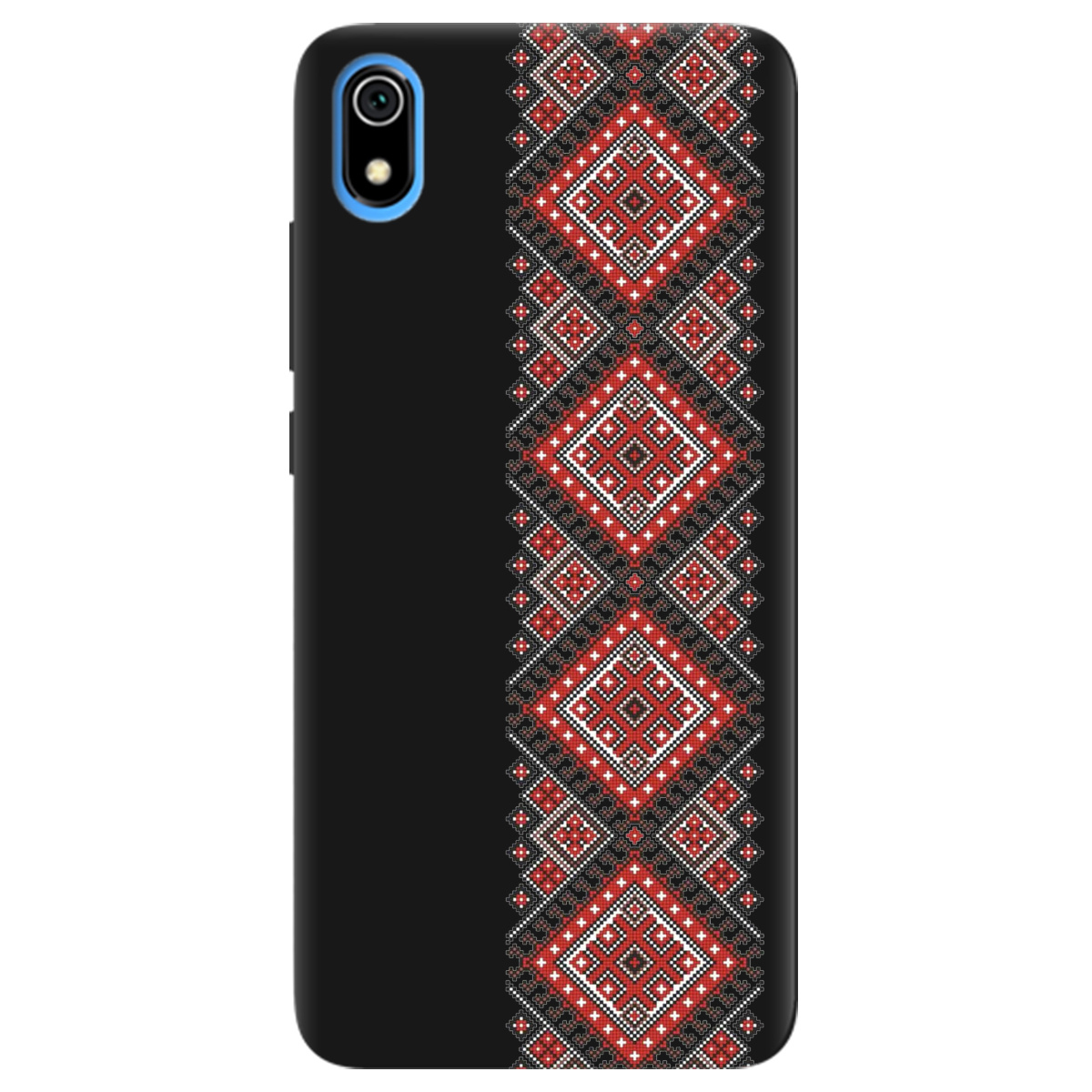 Чехол для Xiaomi Redmi 7A черный матовый soft touch Вишиванка - фото 1 - Чехлы для телефонов