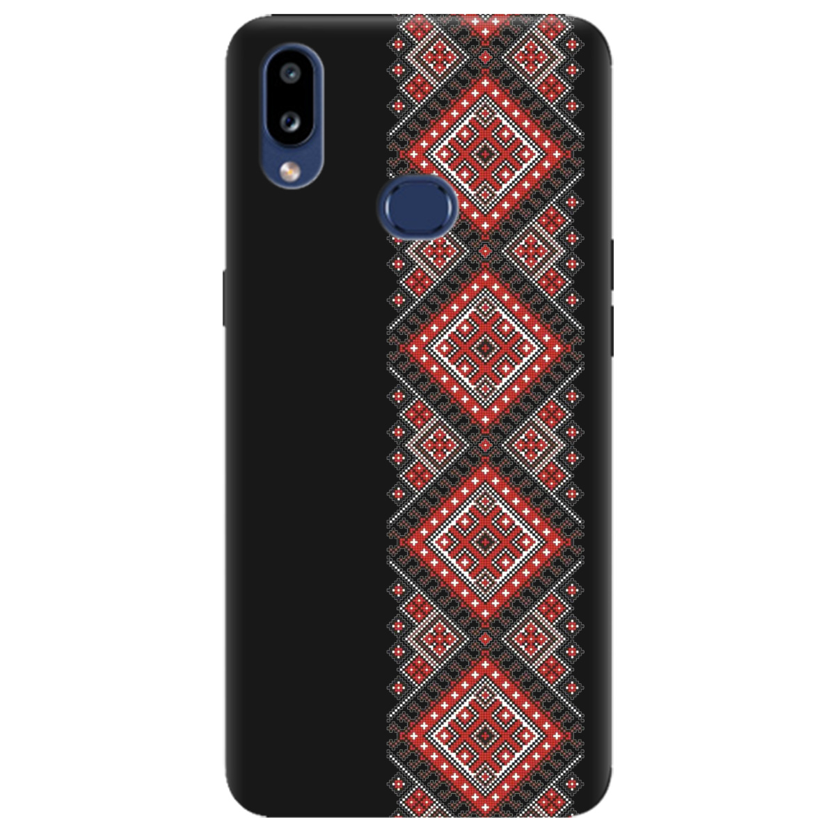 Чохол для Samsung Galaxy A10s чорний матовий soft touch Вишиванка - фото 1 Чохол для Samsung Galaxy A10s чорний матовий soft touch Вишиванка - фото 1 - Чохли для телефонів