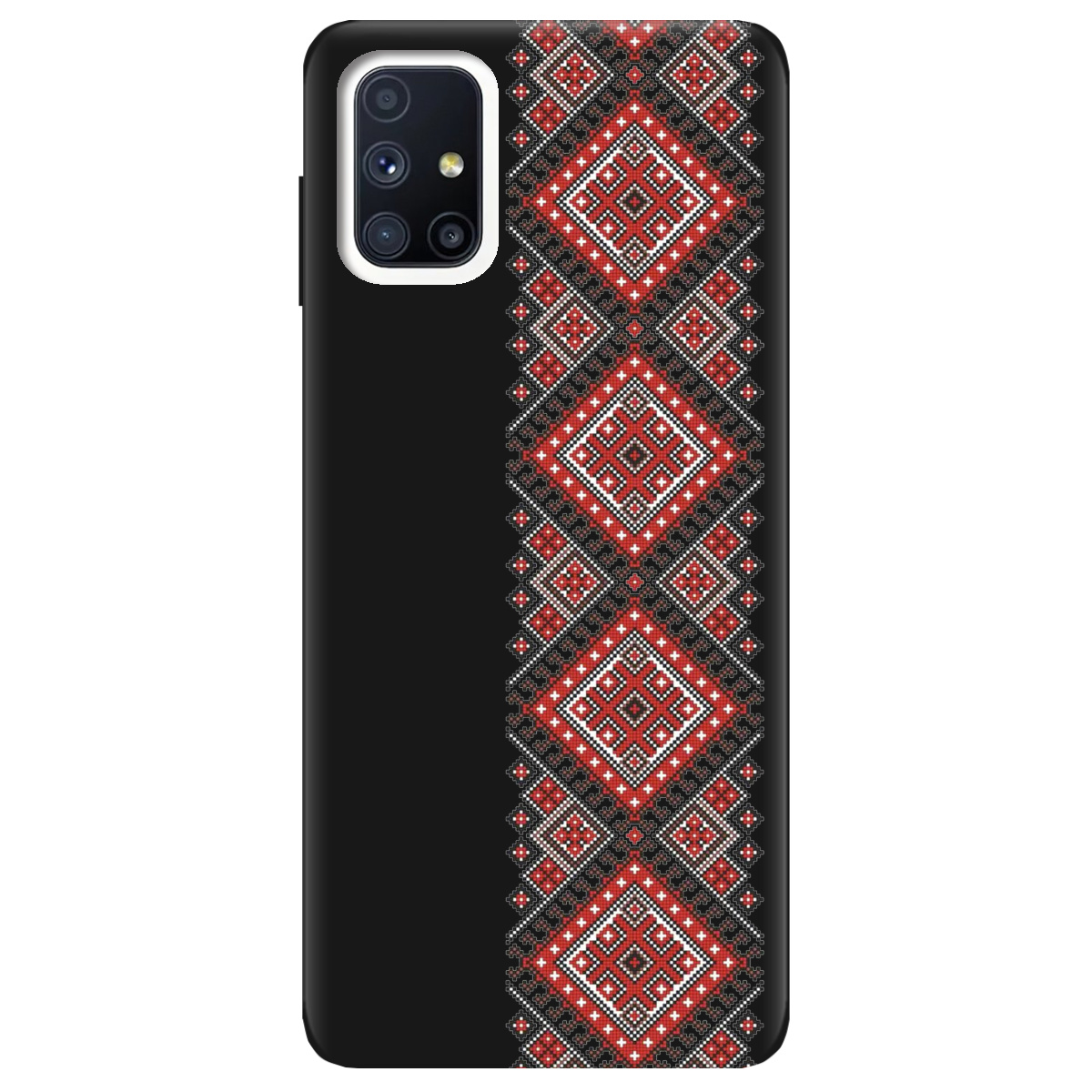 Чехол для Samsung Galaxy M51 черный матовый soft touch Вишиванка - фото 1 - Чехлы для телефонов