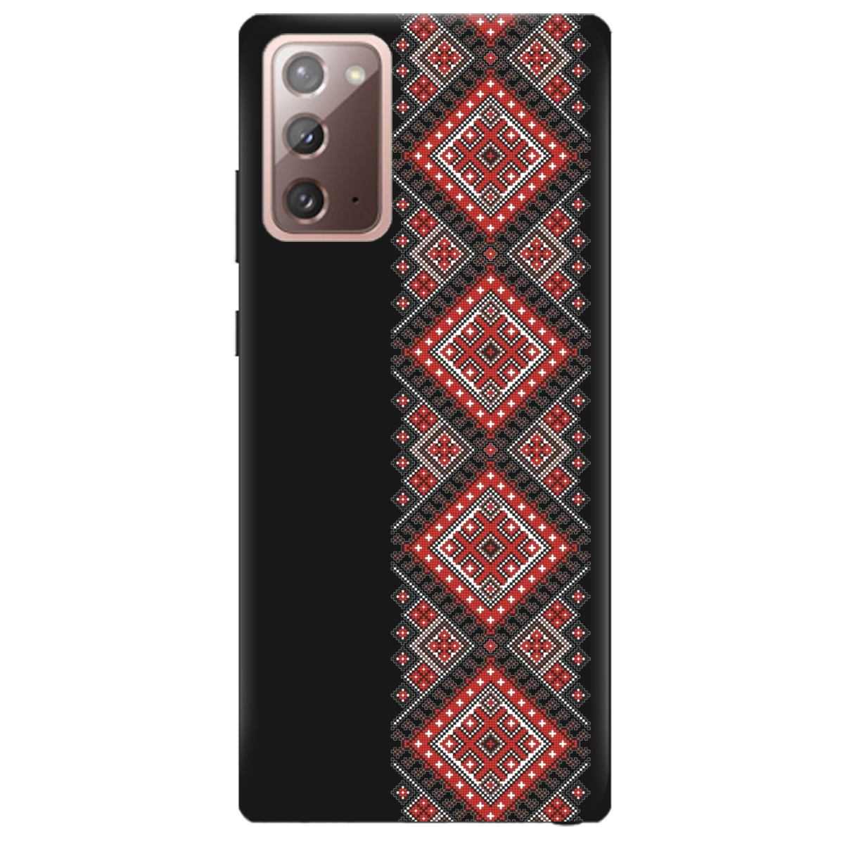 Чехол для Samsung Galaxy Note 20 черный матовый soft touch Вишиванка - фото 1 - Чехлы для телефонов