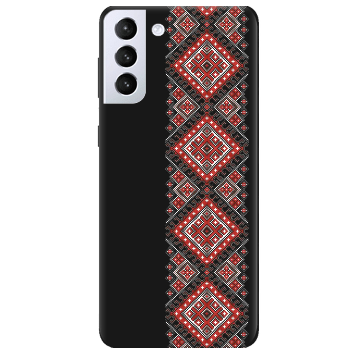Чехол для Samsung Galaxy S21 черный матовый soft touch Вишиванка - фото 1 Чехол для Samsung Galaxy S21 черный матовый soft touch Вишиванка - фото 1 - Чехлы для телефонов