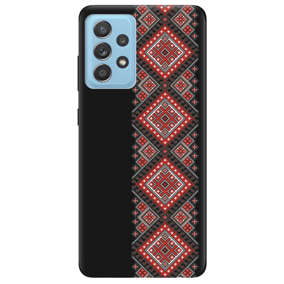 Чехол для Samsung Galaxy A52 черный матовый soft touch Вишиванка - фото 1 Чехол для Samsung Galaxy A52 черный матовый soft touch Вишиванка - фото 1 - Чехлы для телефонов