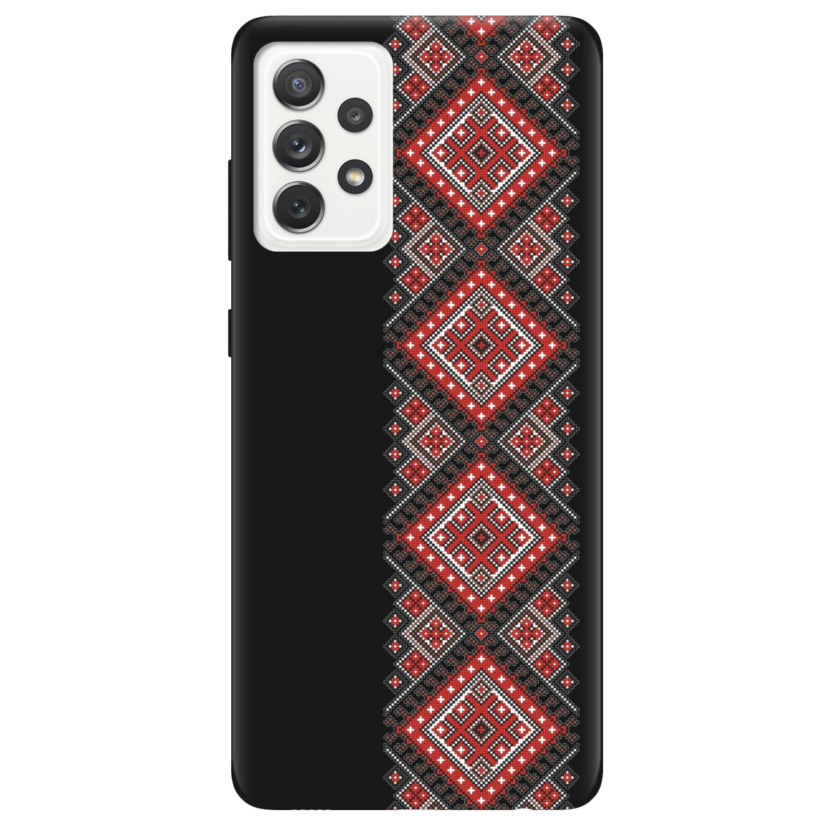 Чохол для Samsung Galaxy A72 чорний матовий soft touch Вишиванка - фото 1 Чохол для Samsung Galaxy A72 чорний матовий soft touch Вишиванка - фото 1 - Чохли для телефонів