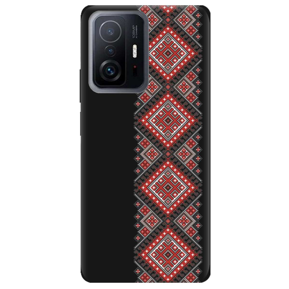 Чехол для Xiaomi 11T черный матовый soft touch Вишиванка - фото 1 - Чехлы для телефонов