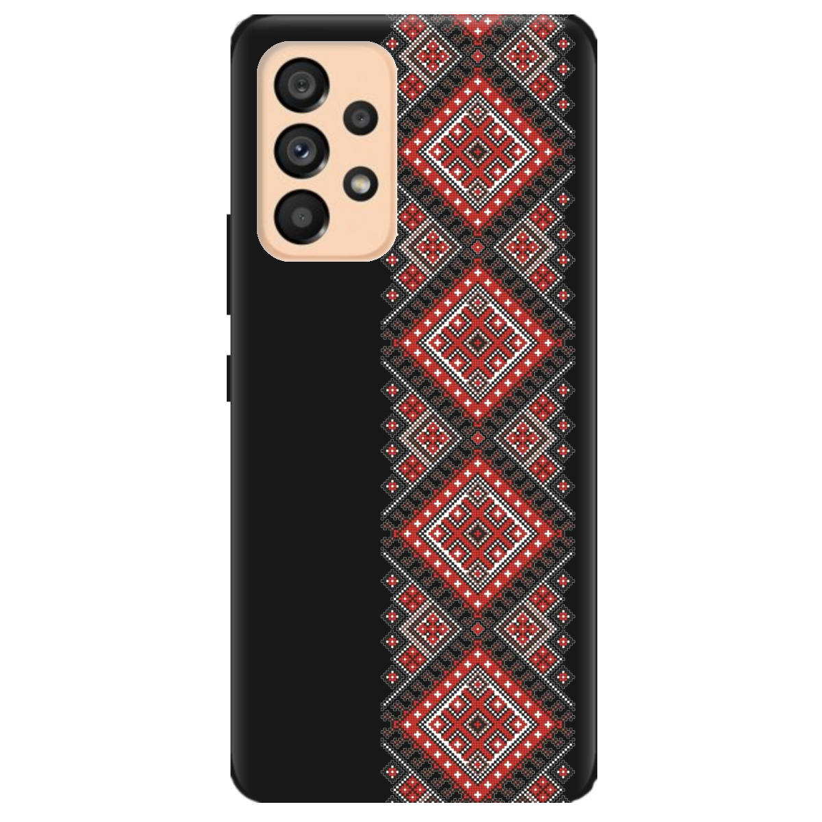 Чехол для Samsung Galaxy A53 черный матовый soft touch Вишиванка - фото 1 - Чехлы для телефонов