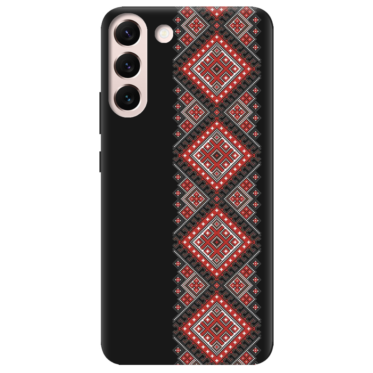 Чехол для Samsung Galaxy S22 черный матовый soft touch Вишиванка - фото 1 - Чехлы для телефонов