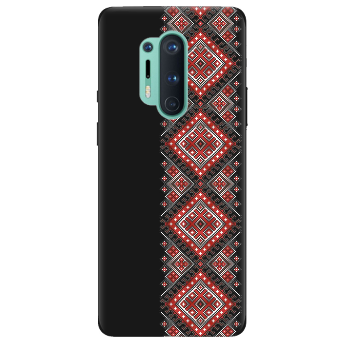 Чохол для OnePlus 8 Pro чорний матовий soft touch Вишиванка - фото 1 Чохол для OnePlus 8 Pro чорний матовий soft touch Вишиванка - фото 1 - Чохли для телефонів
