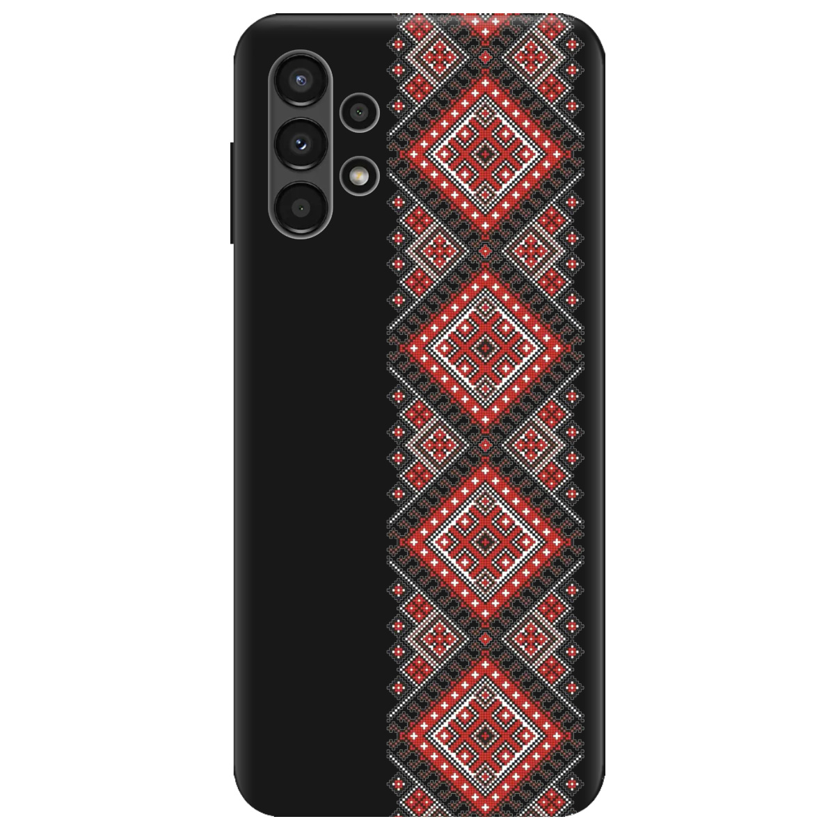 Чехол для Samsung Galaxy A13 4G черный матовый soft touch Вишиванка - фото 1 Чехол для Samsung Galaxy A13 4G черный матовый soft touch Вишиванка - фото 1 - Чехлы для телефонов