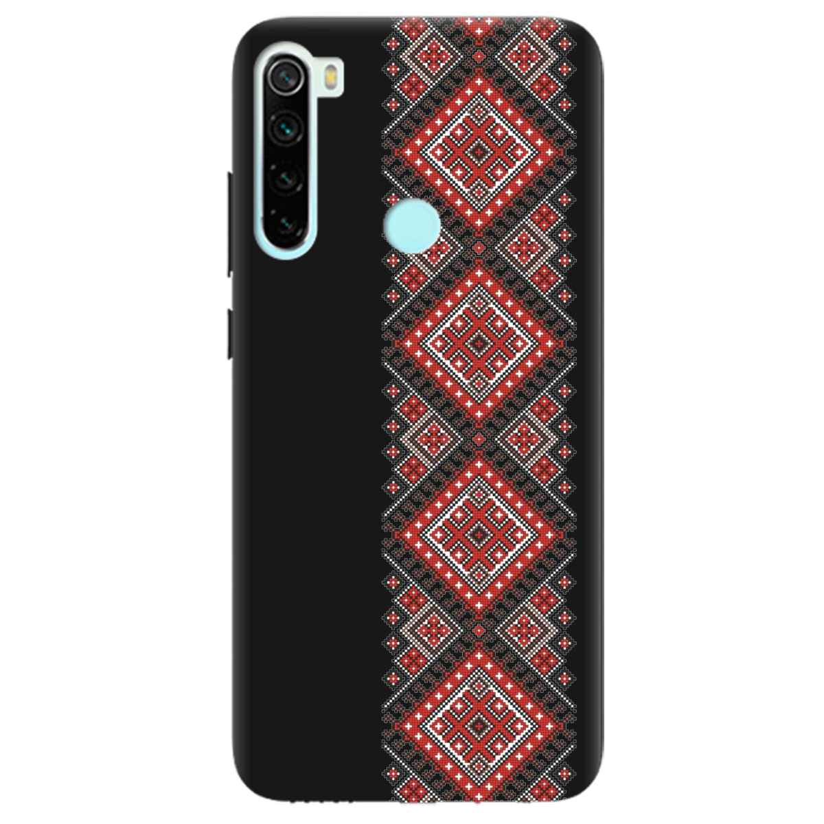 Чехол для Xiaomi Redmi Note 8 черный матовый soft touch Вишиванка - фото 1 - Чехлы для телефонов