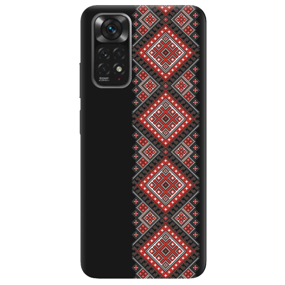 Чехол для Xiaomi Redmi Note 11 черный матовый soft touch Вишиванка - фото 1 Чехол для Xiaomi Redmi Note 11 черный матовый soft touch Вишиванка - фото 1 - Чехлы для телефонов