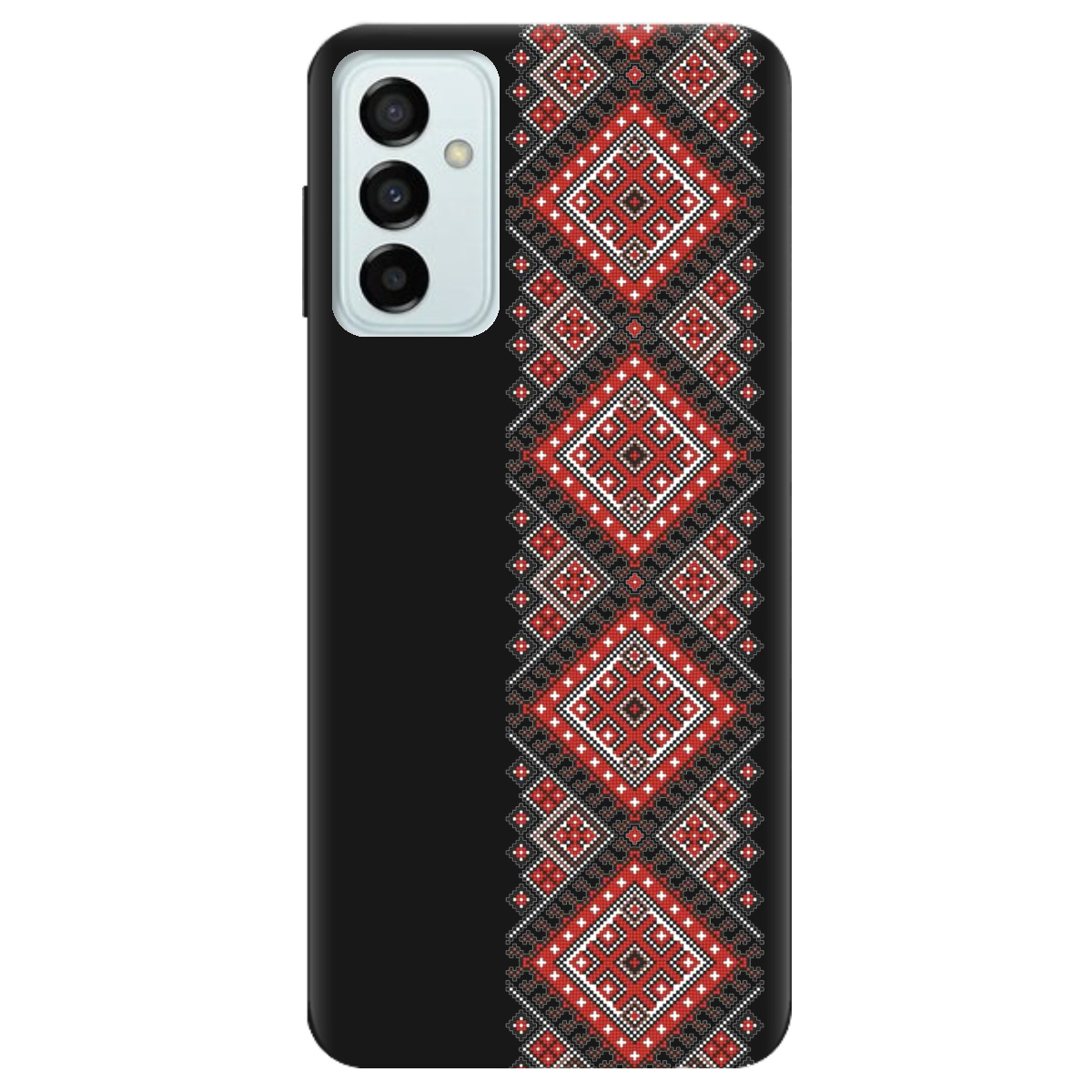 Чехол для Samsung Galaxy M13 4G черный матовый soft touch Вишиванка - фото 1 - Чехлы для телефонов