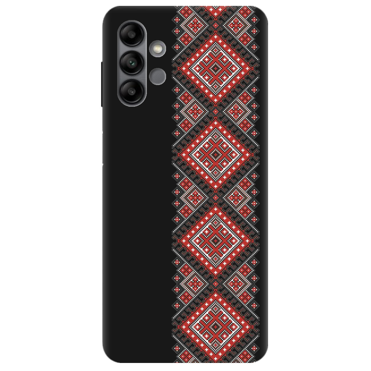 Чехол для Samsung Galaxy A04s черный матовый soft touch Вишиванка - фото 1 Чехол для Samsung Galaxy A04s черный матовый soft touch Вишиванка - фото 1 - Чехлы для телефонов