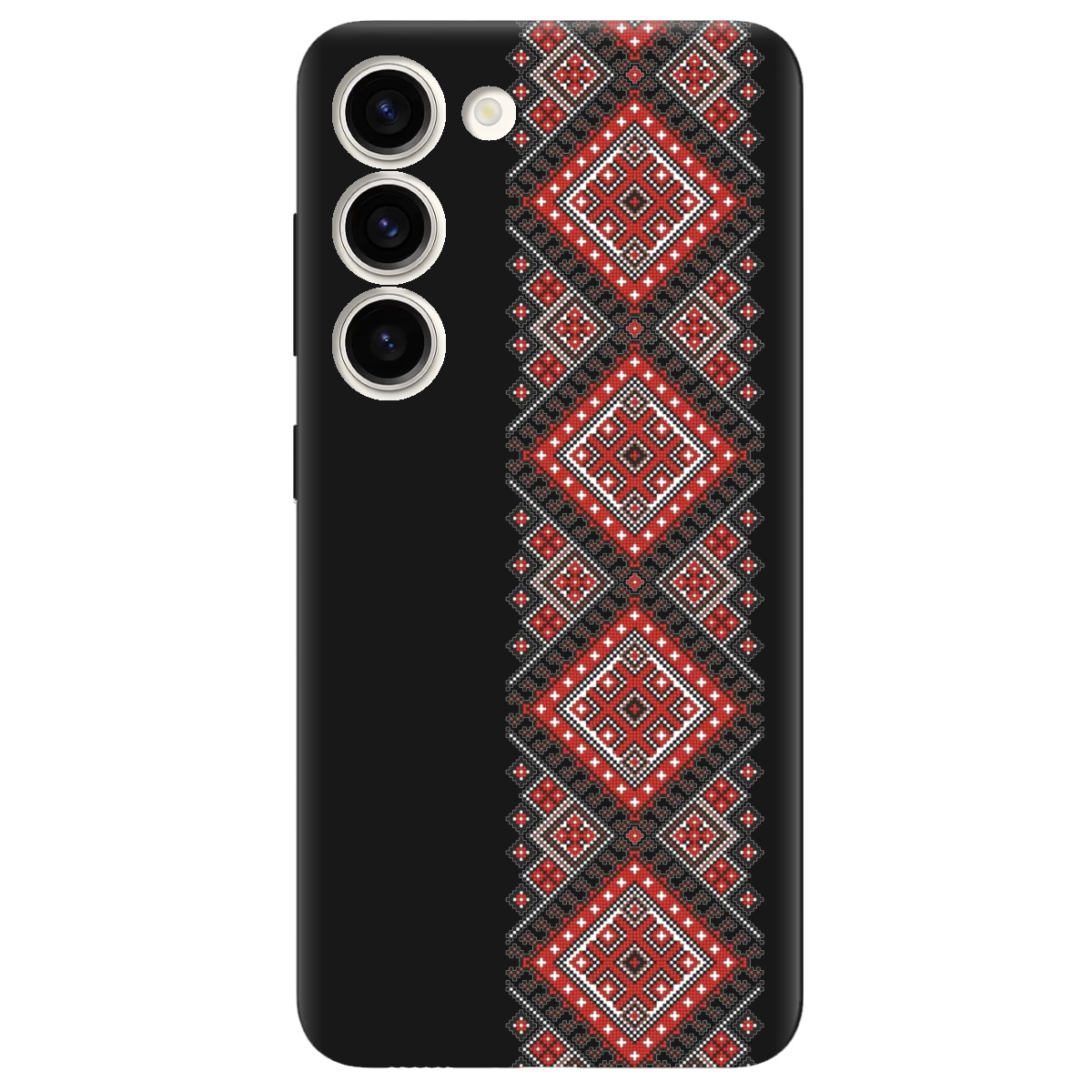 Чехол для Samsung Galaxy S23 черный матовый soft touch Вишиванка - фото 1 - Чехлы для телефонов